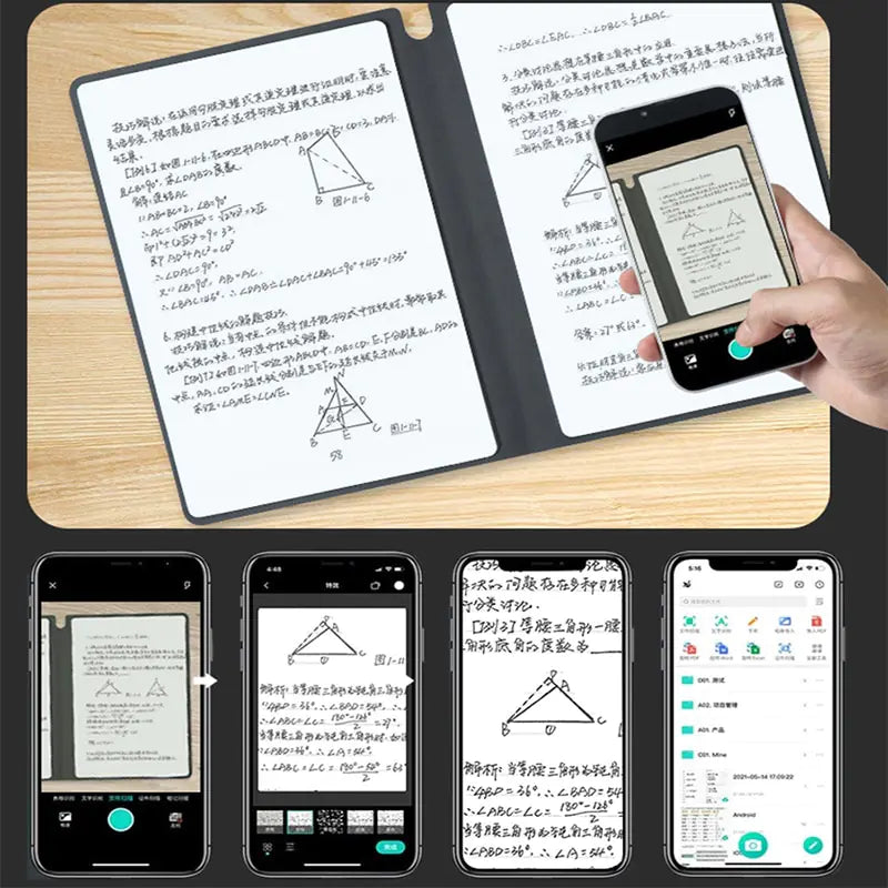 Reusable Whiteboard Notebook Leather Memo.