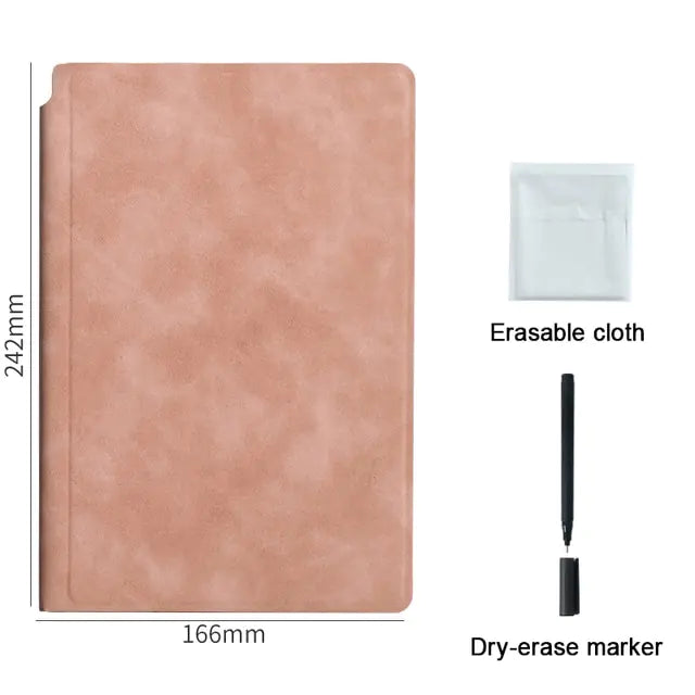 Reusable Whiteboard Notebook Leather Memo.