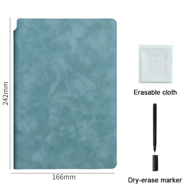 Reusable Whiteboard Notebook Leather Memo.