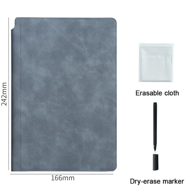 Reusable Whiteboard Notebook Leather Memo.