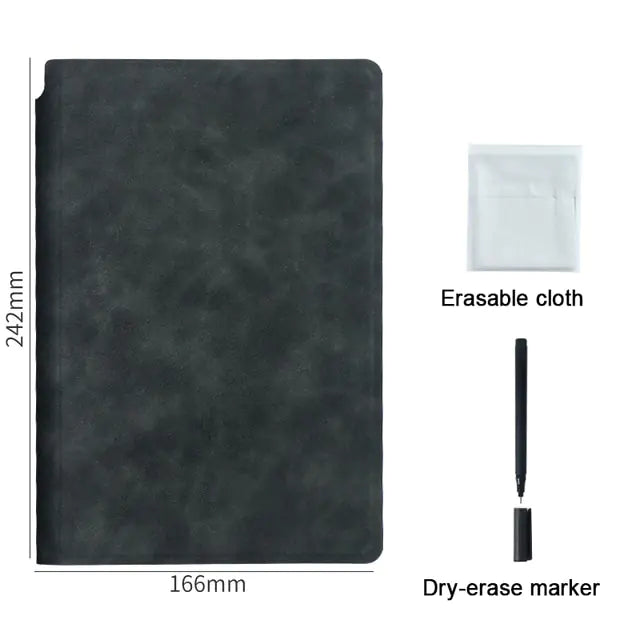 Reusable Whiteboard Notebook Leather Memo.